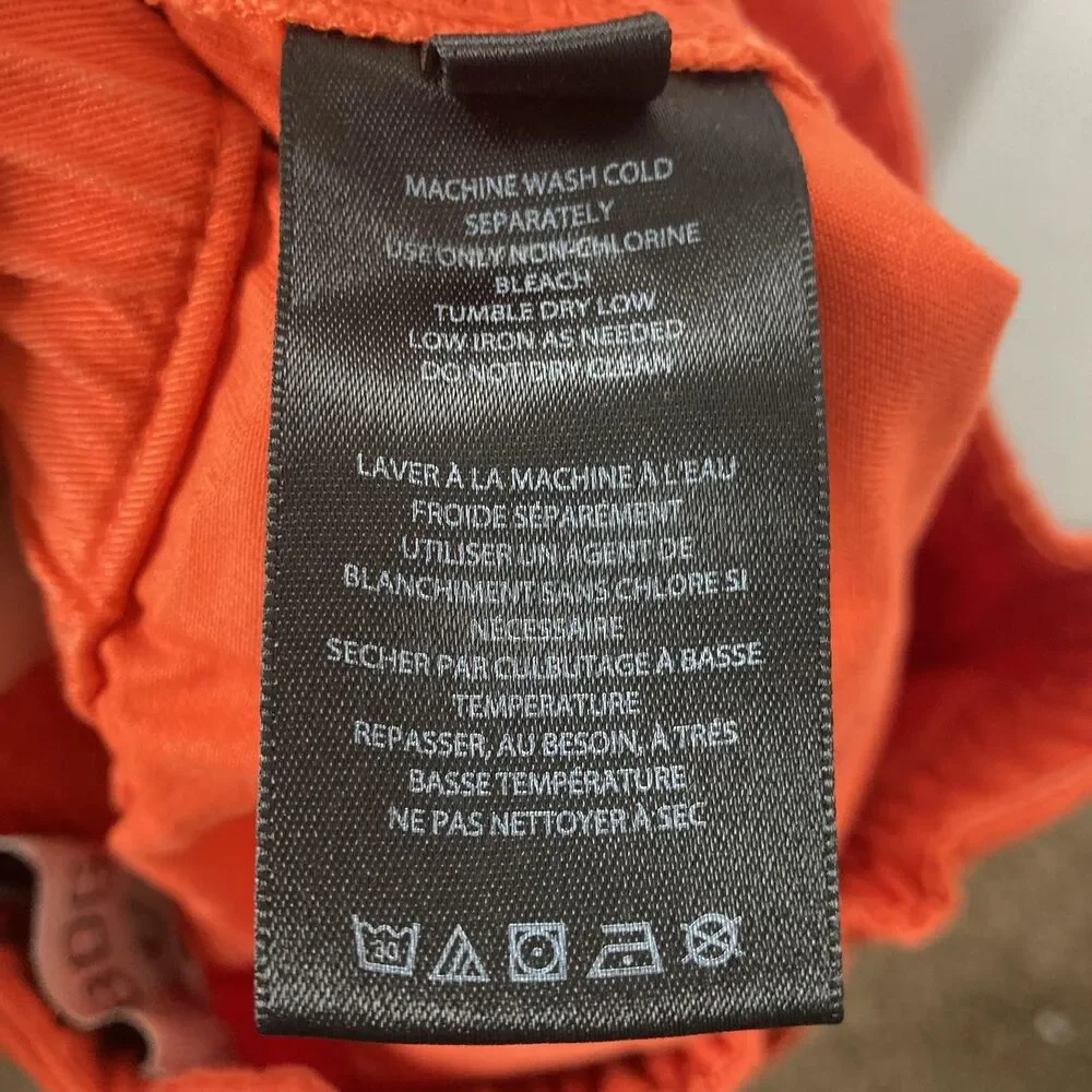 BDG Cargo Pants 27 Orange Zip Fly Straight Leg Elastic Waist